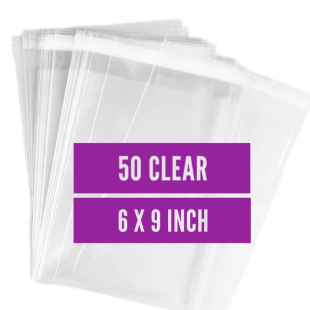 50 Clear Inventory Poly Bags- 6 x 9 inches
